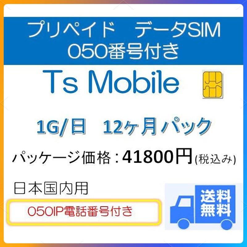 ドコモ 格安SIM 高速データ容量 1G/日 050番号付き12ヶ月プラン