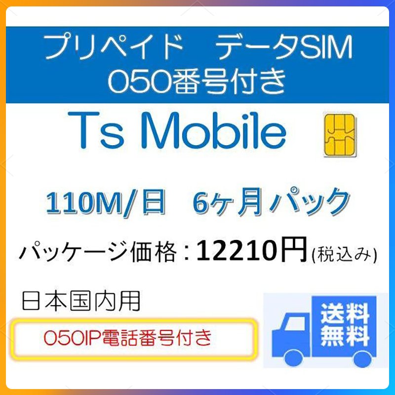 ドコモ 格安SIM 高速データ容量 110M/日 050番号付き6ヶ月プラン